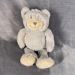 Embroider Buddy Plush Teddy Bear Gray Stuffed Animal 11” Soft Toy
